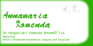 annamaria komenda business card